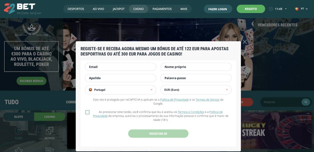22bet legal em portugal